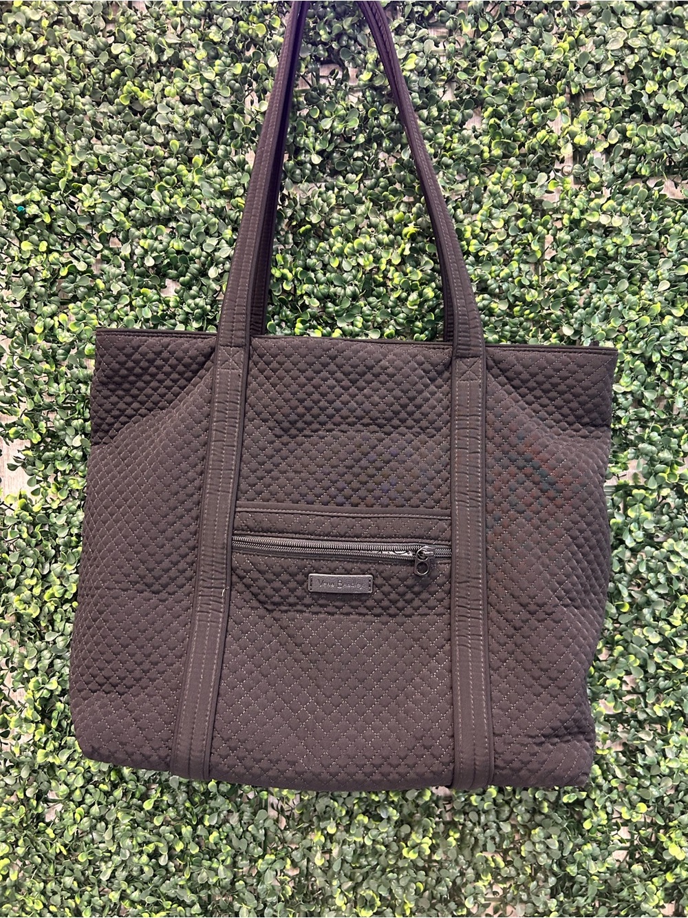 Vera Bradley large Quilted Black Shoulder Tote